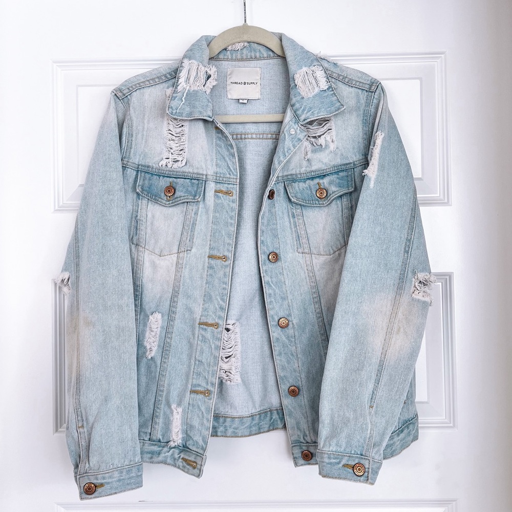 Thread & Supply Distressed Jean Jacket